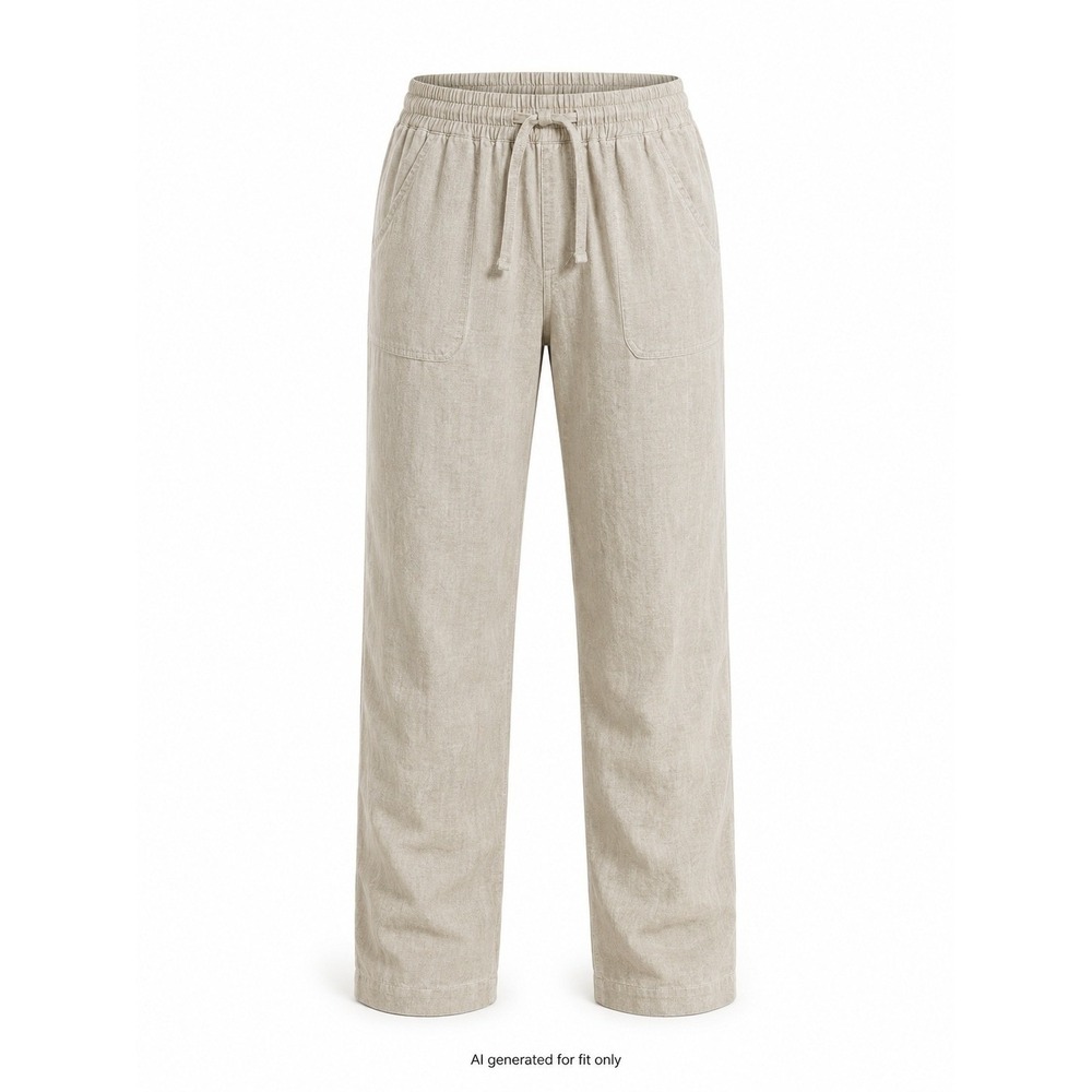 Cynthia Rowley‎ Linen Blend Cropped Wide Leg Pants Women S Beige